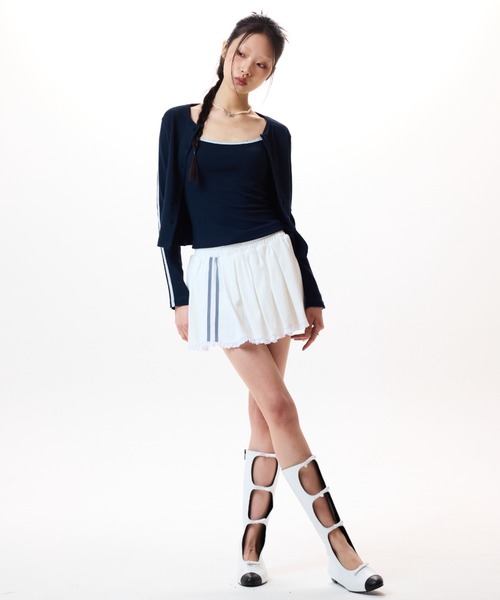 LUVISTRUE（ラヴイズトゥルー）の「IM SHORT PLEATS SKIRT（スカート・レディース・グレー/ブラック/アイボリー・FREE）」の10枚目の写真