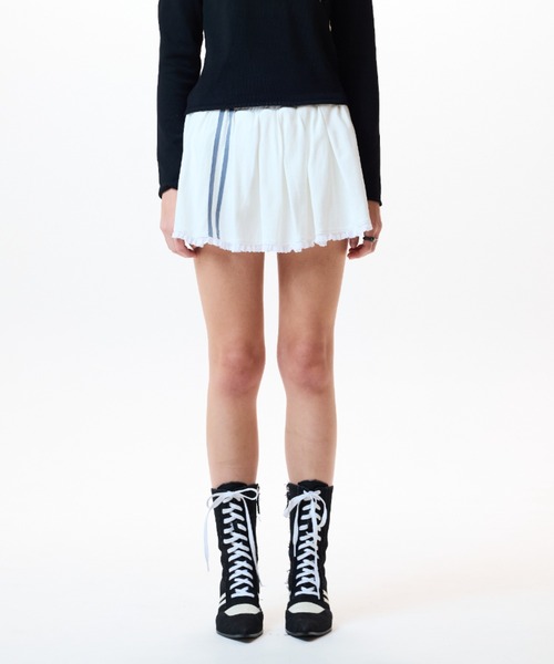 LUVISTRUE（ラヴイズトゥルー）の「IM SHORT PLEATS SKIRT（スカート・レディース・グレー/ブラック/アイボリー・FREE）」の11枚目の写真