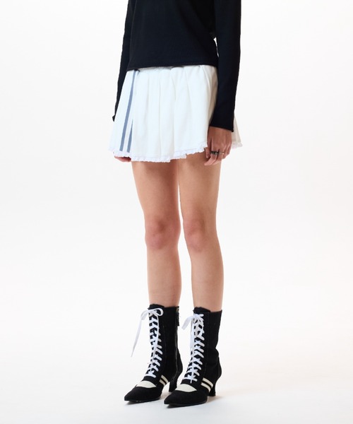 LUVISTRUE（ラヴイズトゥルー）の「IM SHORT PLEATS SKIRT（スカート・レディース・グレー/ブラック/アイボリー・FREE）」の12枚目の写真