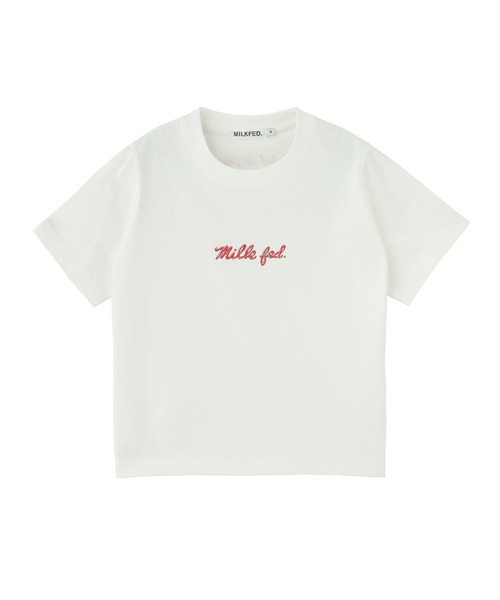 MILKFED.(ミルクフェド)の「ICING LOGO COMPACT S/S TEE(Tシャツ/カットソー・レディース・レッド/ブラウン/ホワイト/ブラック・M/S)」の2枚目の写真
