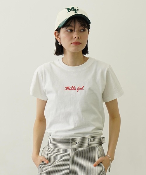 MILKFED.(ミルクフェド)の「ICING LOGO COMPACT S/S TEE(Tシャツ/カットソー・レディース・レッド/ブラウン/ホワイト/ブラック・M/S)」の13枚目の写真