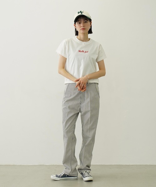 MILKFED.(ミルクフェド)の「ICING LOGO COMPACT S/S TEE(Tシャツ/カットソー・レディース・レッド/ブラウン/ホワイト/ブラック・M/S)」の18枚目の写真
