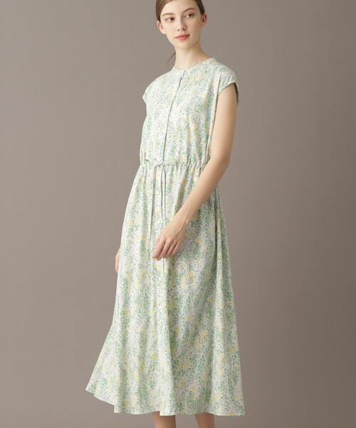 DRESSTERIOR（ドレステリア）の「【ポケット付き/花柄】フラワープリントフレンチスリーブワンピ（ワンピース・レディース・スモーキーグリーン系1/ブルー系・34/36/38）」の9枚目の写真