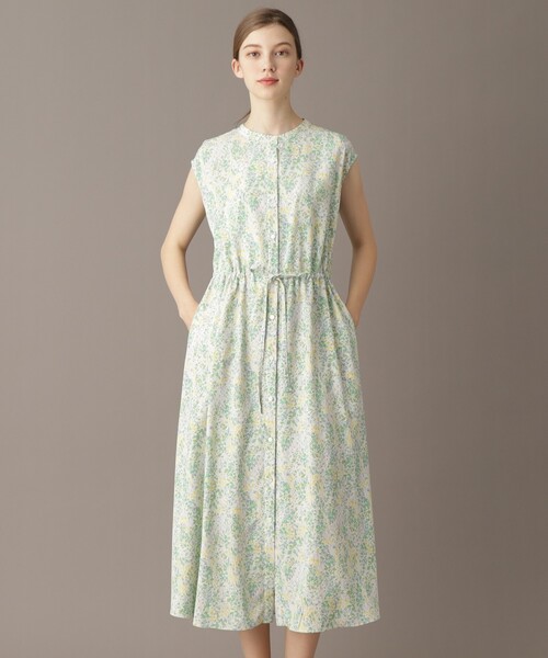 DRESSTERIOR（ドレステリア）の「【ポケット付き/花柄】フラワープリントフレンチスリーブワンピ（ワンピース・レディース・スモーキーグリーン系1/ブルー系・34/36/38）」の10枚目の写真