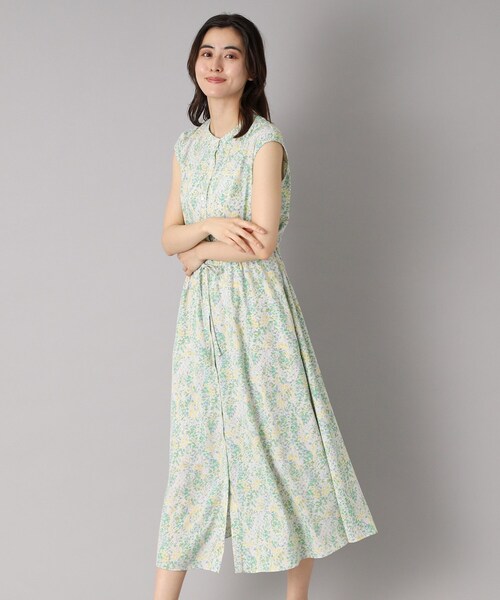 DRESSTERIOR（ドレステリア）の「【ポケット付き/花柄】フラワープリントフレンチスリーブワンピ（ワンピース・レディース・スモーキーグリーン系1/ブルー系・34/36/38）」の12枚目の写真