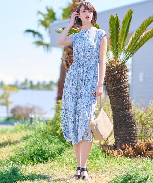 DRESSTERIOR（ドレステリア）の「【ポケット付き/花柄】フラワープリントフレンチスリーブワンピ（ワンピース・レディース・スモーキーグリーン系1/ブルー系・34/36/38）」の16枚目の写真