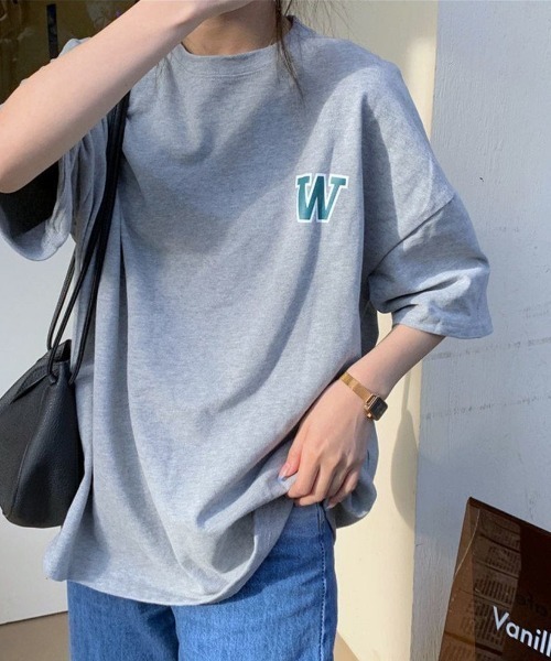 maison de LATIR（メゾンドラティール）の「WデザインオーバーサイズTシャツ（Tシャツ/カットソー・レディース・グレー/ホワイト/ピンク・L/XL/M）」の5枚目の写真