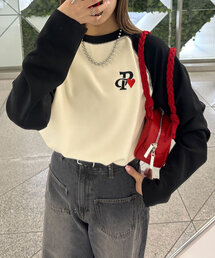 ワンポイント刺繍サーマルラグランロンT