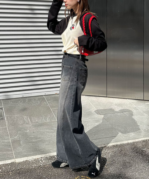 CIAOPANIC（チャオパニック）の「ワンポイント刺繍サーマルラグランロンT（Tシャツ/カットソー・レディース・ブラック/カーキ/チャコールグレー・FREE）」の9枚目の写真