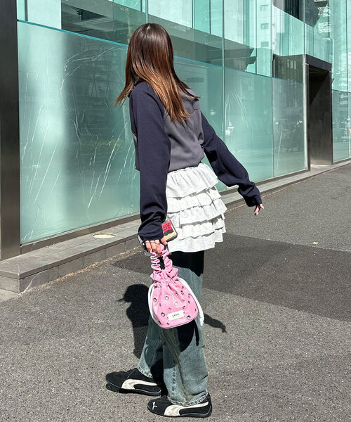 CIAOPANIC（チャオパニック）の「ワンポイント刺繍サーマルラグランロンT（Tシャツ/カットソー・レディース・ブラック/カーキ/チャコールグレー・FREE）」の16枚目の写真