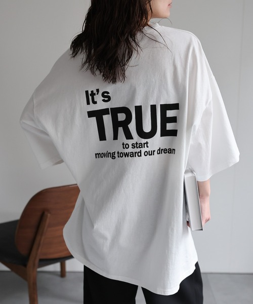 ap retro(アプレトロ)の「【選べる】BIGシルエットプリントTシャツ / オーバーサイズ / 春夏(Tシャツ/カットソー・レディース・ブラック/オフホワイト/ブラック系その他/ホワイト系その他・FREE)」の2枚目の写真
