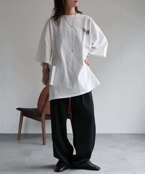 ap retro(アプレトロ)の「【選べる】BIGシルエットプリントTシャツ / オーバーサイズ / 春夏(Tシャツ/カットソー・レディース・ブラック/オフホワイト/ブラック系その他/ホワイト系その他・FREE)」の20枚目の写真