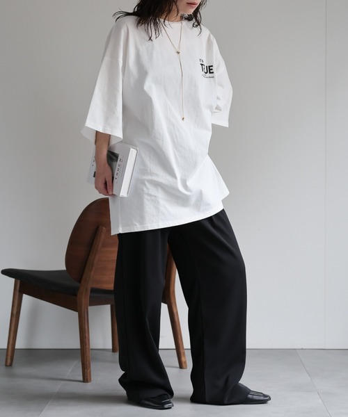 ap retro(アプレトロ)の「【選べる】BIGシルエットプリントTシャツ / オーバーサイズ / 春夏(Tシャツ/カットソー・レディース・ブラック/オフホワイト/ブラック系その他/ホワイト系その他・FREE)」の22枚目の写真