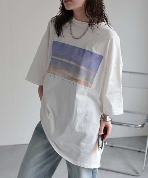 アパルトモン　R JUBILEE オーバーサイズTシャツ　アイボリー アパルトモン R JUBILEE Sweat N/S Print Tops - メルカリ