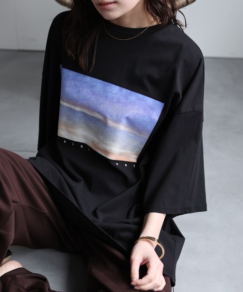 ap retro(アプレトロ)の「【選べる】BIGシルエットプリントTシャツ / オーバーサイズ / 春夏(Tシャツ/カットソー・レディース・ブラック/オフホワイト/ブラック系その他/ホワイト系その他・FREE)」の8枚目の写真