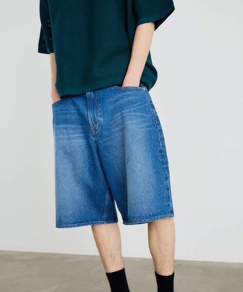 City Ambient Products(シティアンビエントプロダクツ)の「City Ambient Products: バギー デニム ショーツ(デニムパンツ・メンズ・ロイヤルブルー/ブラック/グレー・SMALL/MEDIUM/LARGE)」の5枚目の写真