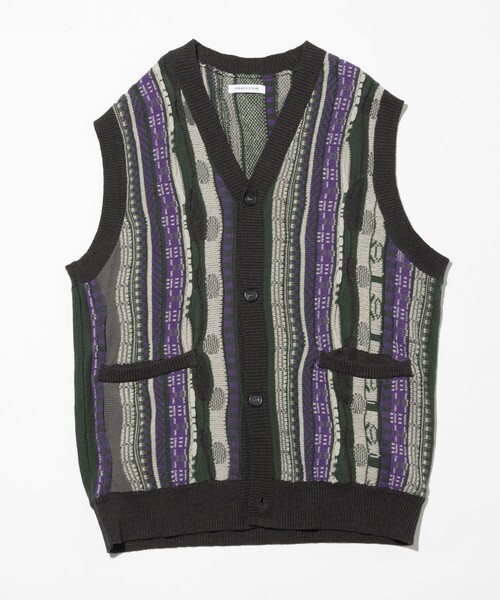 HUF（ハフ）の「HUDSON CAMO ZIP VEST/ HUF ジップベスト ニット