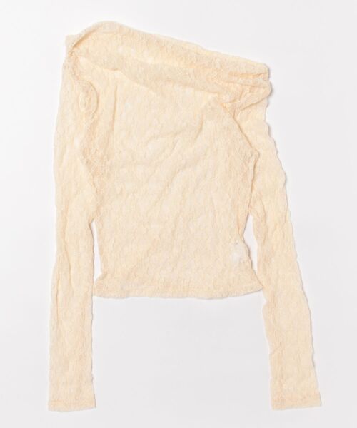 HALEY PESCA(ヘーリーペスカ)の「HALEY PESCA/ワンショルダー シースルーレーストップス(Tシャツ/カットソー・レディース・ホワイト・SMALL/MEDIUM/LARGE)」の8枚目の写真