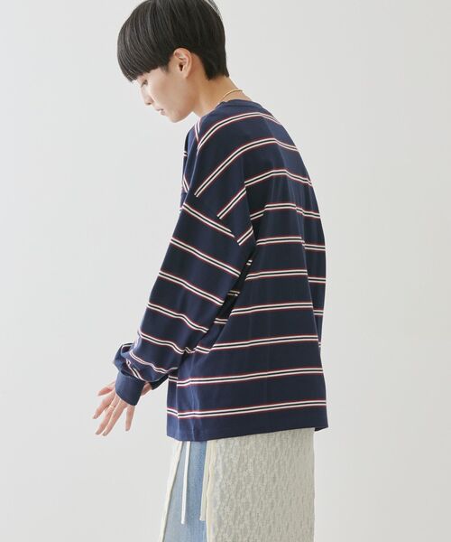 AMERICAN HOLIC(アメリカンホリック)の「ランダムボーダーBIG Tシャツ(Tシャツ/カットソー・レディース・ネイビー/ブラック/オフホワイト・M/L)」の17枚目の写真
