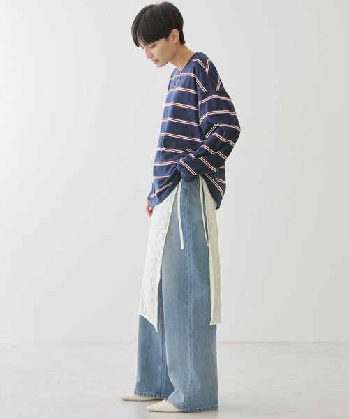 AMERICAN HOLIC(アメリカンホリック)の「ランダムボーダーBIG Tシャツ(Tシャツ/カットソー・レディース・ネイビー/ブラック/オフホワイト・M/L)」の20枚目の写真