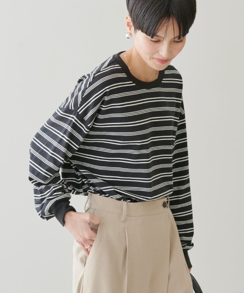 AMERICAN HOLIC(アメリカンホリック)の「ランダムボーダーBIG Tシャツ(Tシャツ/カットソー・レディース・ネイビー/ブラック/オフホワイト・M/L)」の12枚目の写真