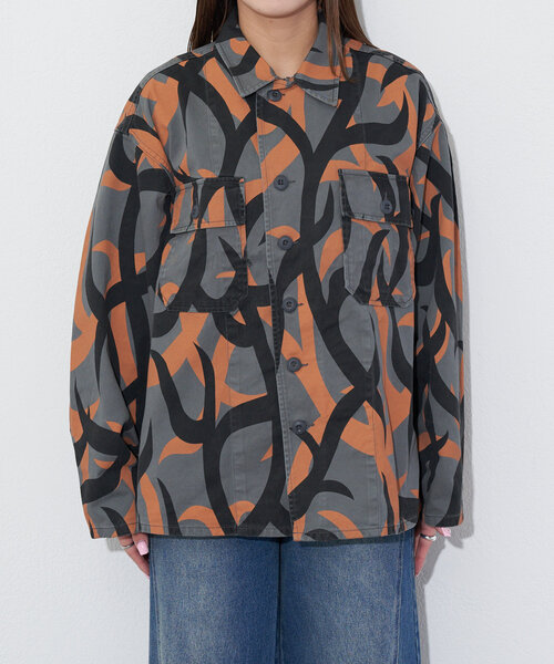 made in standard （メイドインスタンダード）の「【MADE IN STANDARD/メイドインスタンダード】FATIGUE UNIFORM SHIRT JACKET（シャツ/ブラウス・レディース・グレー・MEDIUM）」の3枚目の写真