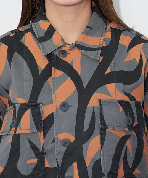 ブラウス シャツ 「MADE IN STANDARD/メイドインスタンダード」FATIGUE UNIFORM SHIRT JACKET レディース メ made in standard ブラウス シャツ 「MADE IN STANDARD/メイド