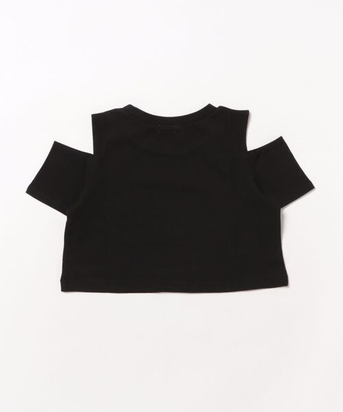 PINKHUNT（ピンクハント）の「PINKHUNT ピンクハント ハート開きショート丈 Tシャツ 0566K（Tシャツ/カットソー・キッズ・ホワイト/ブラック/スカイブルー系1・120cm/130cm/140cm/150cm/160cm）」の4枚目の写真