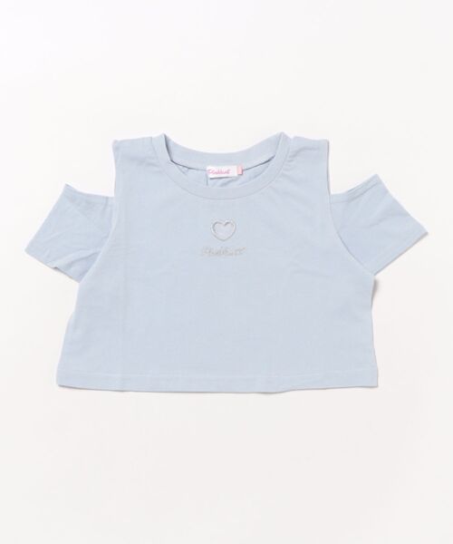 PINKHUNT（ピンクハント）の「PINKHUNT ピンクハント ハート開きショート丈 Tシャツ 0566K（Tシャツ/カットソー・キッズ・ホワイト/ブラック/スカイブルー系1・120cm/130cm/140cm/150cm/160cm）」の9枚目の写真