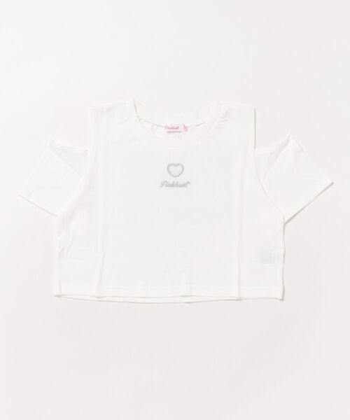 PINKHUNT（ピンクハント）の「PINKHUNT ピンクハント ハート開きショート丈 Tシャツ 0566K（Tシャツ/カットソー・キッズ・ホワイト/ブラック/スカイブルー系1・120cm/130cm/140cm/150cm/160cm）」の19枚目の写真