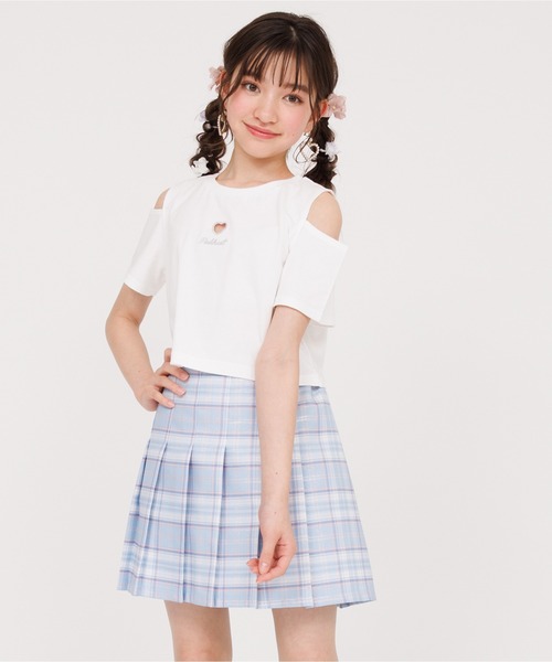 PINKHUNT（ピンクハント）の「PINKHUNT ピンクハント ハート開きショート丈 Tシャツ 0566K（Tシャツ/カットソー・キッズ・ホワイト/ブラック/スカイブルー系1・120cm/130cm/140cm/150cm/160cm）」の20枚目の写真