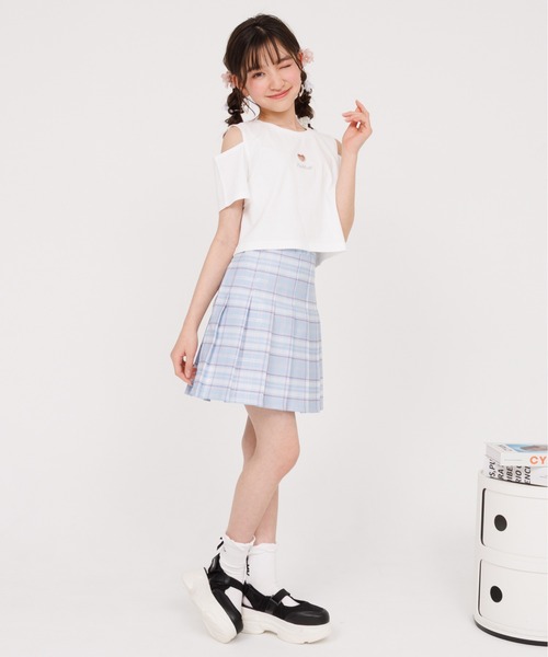 PINKHUNT(ピンクハント)の「PINKHUNT ピンクハント ハート開きショート丈 Tシャツ 0566K(Tシャツ/カットソー・キッズ・ホワイト/ブラック/スカイブルー系1・120cm/130cm/140cm/150cm/160cm)」の9枚目の写真