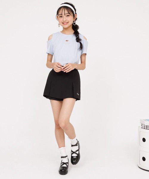 PINKHUNT（ピンクハント）の「PINKHUNT ピンクハント ハート開きショート丈 Tシャツ 0566K（Tシャツ/カットソー・キッズ・ホワイト/ブラック/スカイブルー系1・120cm/130cm/140cm/150cm/160cm）」の12枚目の写真