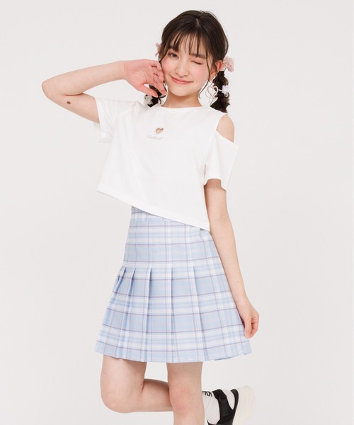 PINKHUNT（ピンクハント）の「PINKHUNT ピンクハント ハート開きショート丈 Tシャツ 0566K（Tシャツ/カットソー・キッズ・ホワイト/ブラック/スカイブルー系1・120cm/130cm/140cm/150cm/160cm）」の21枚目の写真