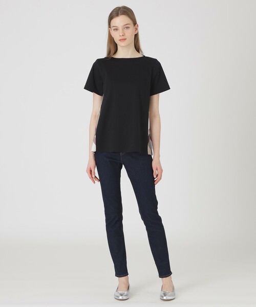 BLUE LABEL CRESTBRIDGE チェックカットソー　ネイビー ブルーレーベルクレストブリッジ 半袖 カットソー Tシャツ