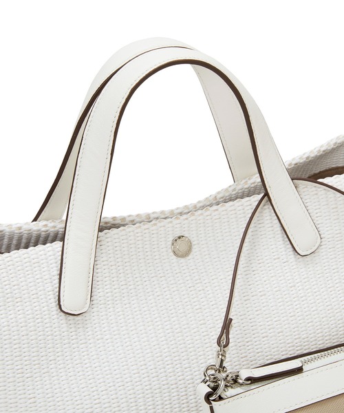 Breath TOPKAPI（ブレストプカピ）の「【Breath TOPKAPI】ワイド トート レザーハンドル カゴバッグ / ポーチ付き（トートバッグ・レディース・ベージュ/ホワイト/ブラック・FREE）」の11枚目の写真
