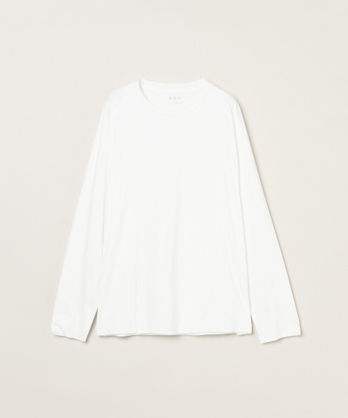 three dots（スリードッツ）の「ミルキージャージー 長袖Tシャツ（Tシャツ/カットソー・メンズ・ホワイト/ライトグレー/ブラック・MEDIUM/LARGE/SMALL）」の2枚目の写真