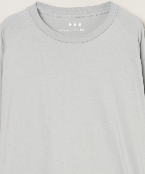 three dots（スリードッツ）の「ミルキージャージー 長袖Tシャツ（Tシャツ/カットソー・メンズ・ホワイト/ライトグレー/ブラック・MEDIUM/LARGE/SMALL）」の6枚目の写真