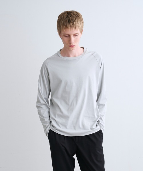 three dots（スリードッツ）の「ミルキージャージー 長袖Tシャツ（Tシャツ/カットソー・メンズ・ホワイト/ライトグレー/ブラック・MEDIUM/LARGE/SMALL）」の11枚目の写真