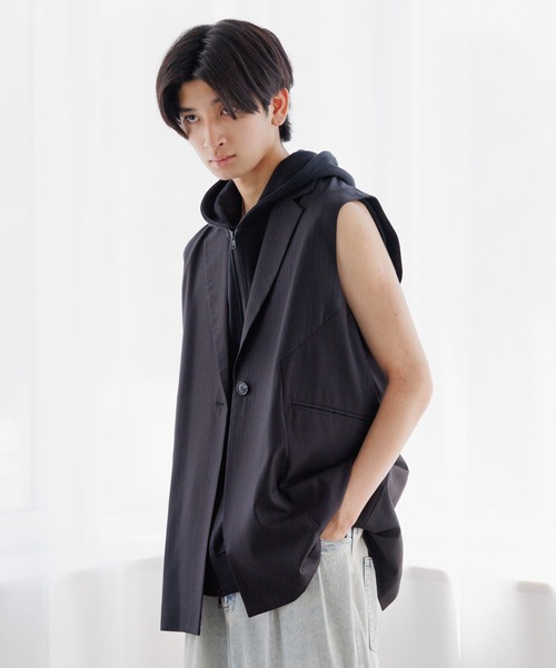 セール】【UNISEX】テーラーロングベスト（その他アウター