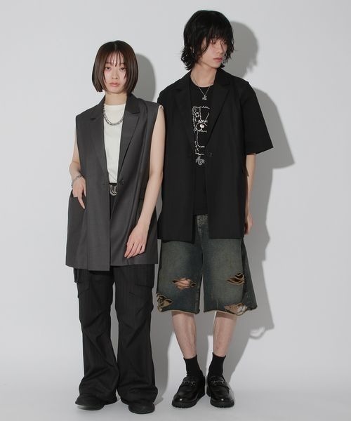 Anui（アニュイ）の「【UNISEX】テーラーロングベスト（その他アウター・レディース・ブラック/グレー・MEDIUM）」の8枚目の写真