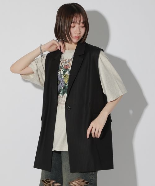 Anui（アニュイ）の「【UNISEX】テーラーロングベスト（その他アウター・レディース・ブラック/グレー・MEDIUM）」の10枚目の写真