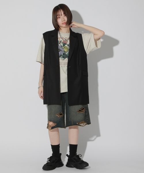 Anui（アニュイ）の「【UNISEX】テーラーロングベスト（その他アウター・レディース・ブラック/グレー・MEDIUM）」の13枚目の写真