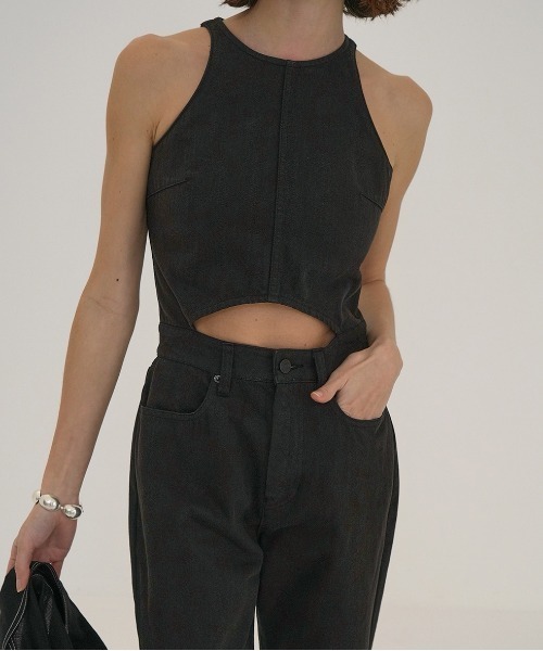 セール】WAIST OPEN DENIM ALL IN ONE（つなぎ/オールインワン