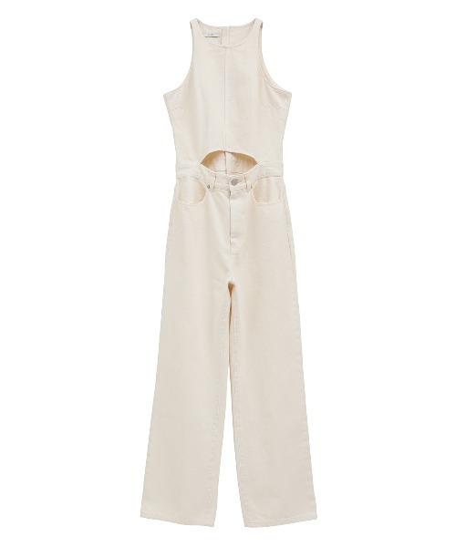 新品　clane クラネ　ウエストオープンデニムオールインワン セール】WAIST OPEN DENIM ALL IN ONE（つなぎ/オールインワン
