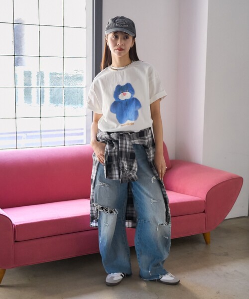 PUBLUX(パブリュクス)の「PUBLUX/パブリュクス mojojojo ドットアート プリントTシャツ 限定展開(Tシャツ/カットソー・レディース・チャコールグレー/オフホワイト/ホワイト・フリ-)」の10枚目の写真