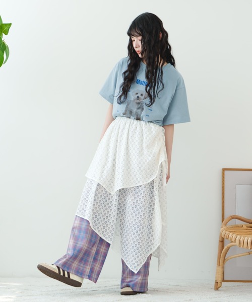 eLur（エラー）の「ドッグプリントTシャツ（Tシャツ/カットソー・レディース・アイボリー/ライトブルー/グレー・FREE）」の16枚目の写真