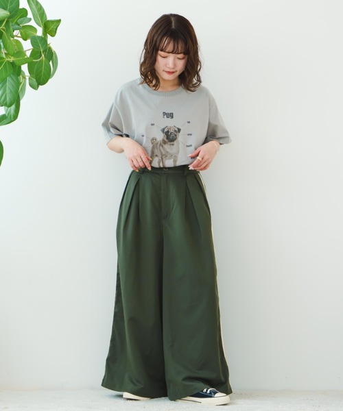 eLur（エラー）の「ドッグプリントTシャツ（Tシャツ/カットソー・レディース・アイボリー/ライトブルー/グレー・FREE）」の9枚目の写真