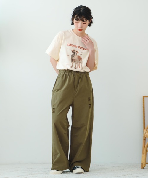 eLur（エラー）の「ドッグプリントTシャツ（Tシャツ/カットソー・レディース・アイボリー/ライトブルー/グレー・FREE）」の21枚目の写真