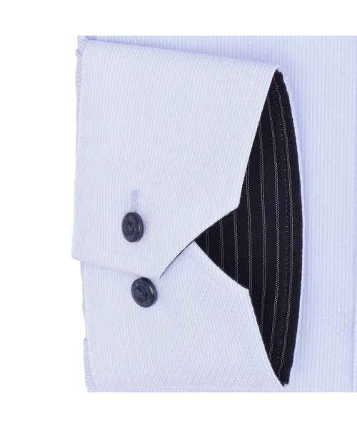 TOKYO SHIRTS(トウキョウシャツ)の「超形態安定ノーアイロン スナップダウン 長袖ビジネスワイシャツ(大きいサイズ・長いサイズ)(ビジネスシャツ・メンズ・サックスブルー・首回り43cm-裄丈90cm/首回り45cm-裄丈86cm/首回り45cm-裄丈90cm/首回り45cm-裄丈82cm/首回り39cm-裄丈88cm/首回り42cm-裄丈90cm/首回り47cm-裄丈86cm/首回り47cm-裄丈90cm/首回り41cm-裄丈90cm)」の3枚目の写真